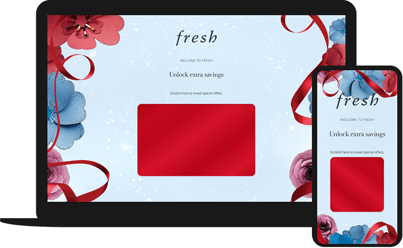 High-fidelity mockup of chose your offer gamification onsite experience