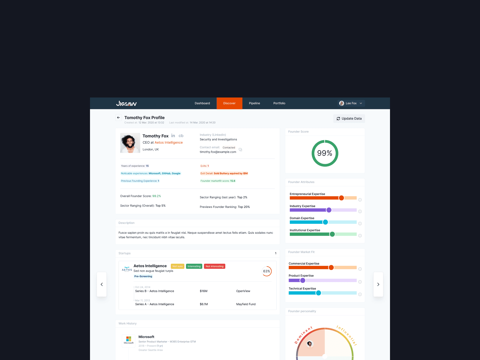 Dashboard - Profile