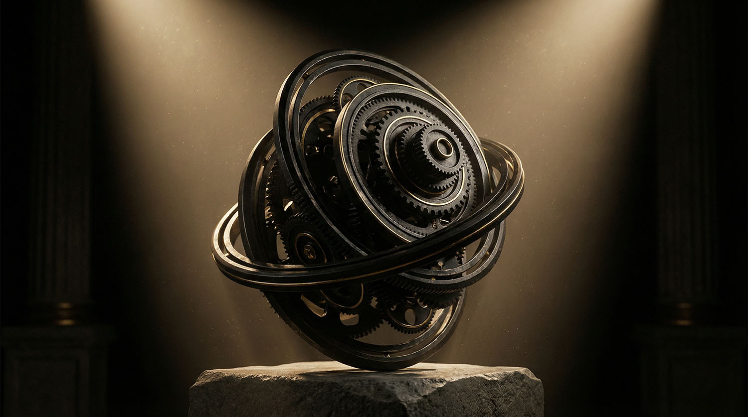 Image featuring a greyscaled ux panel on an abstract background.