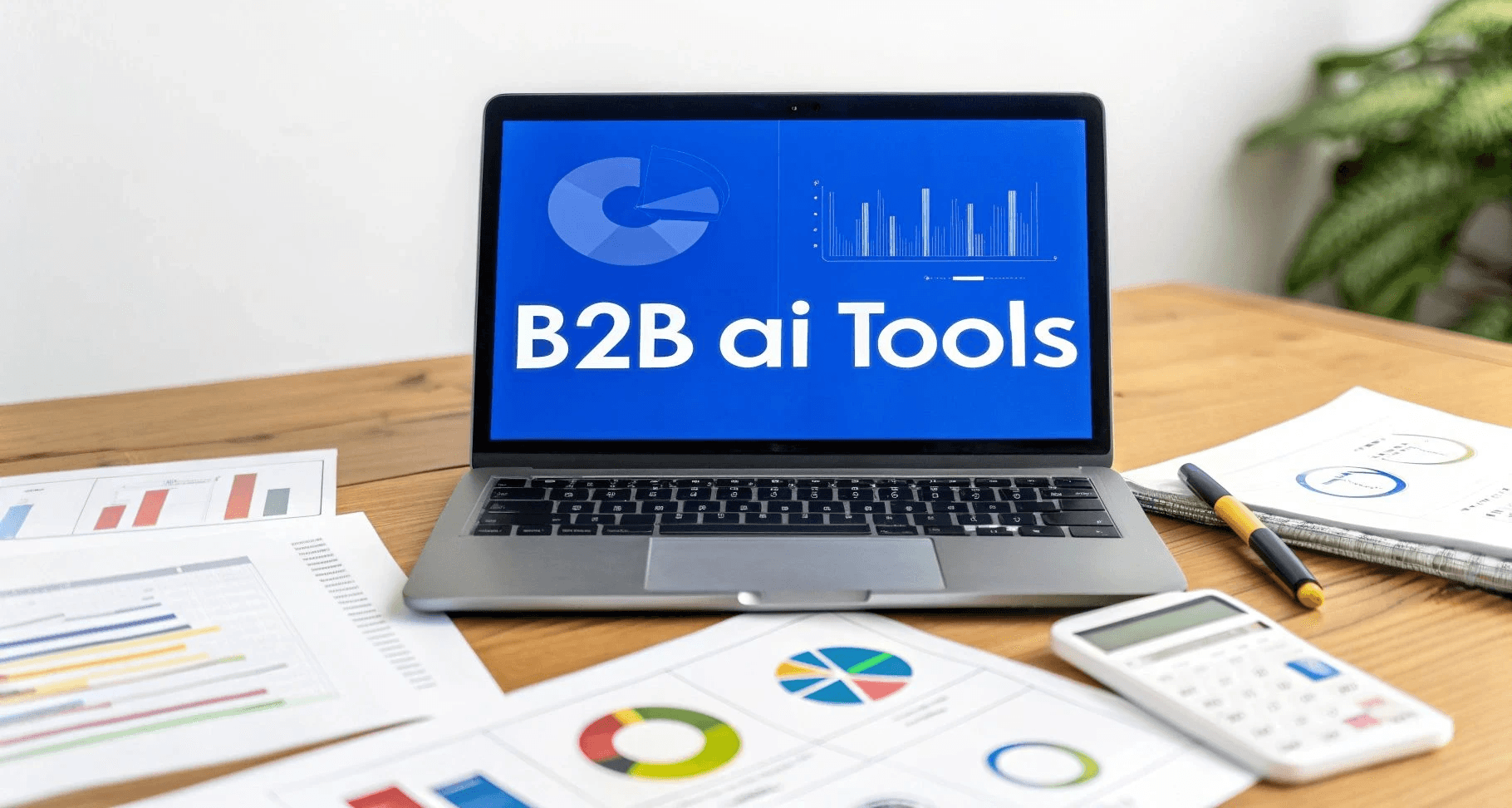 Laptop displaying B2B AI data tools -  AI Tools For B2B Marketing