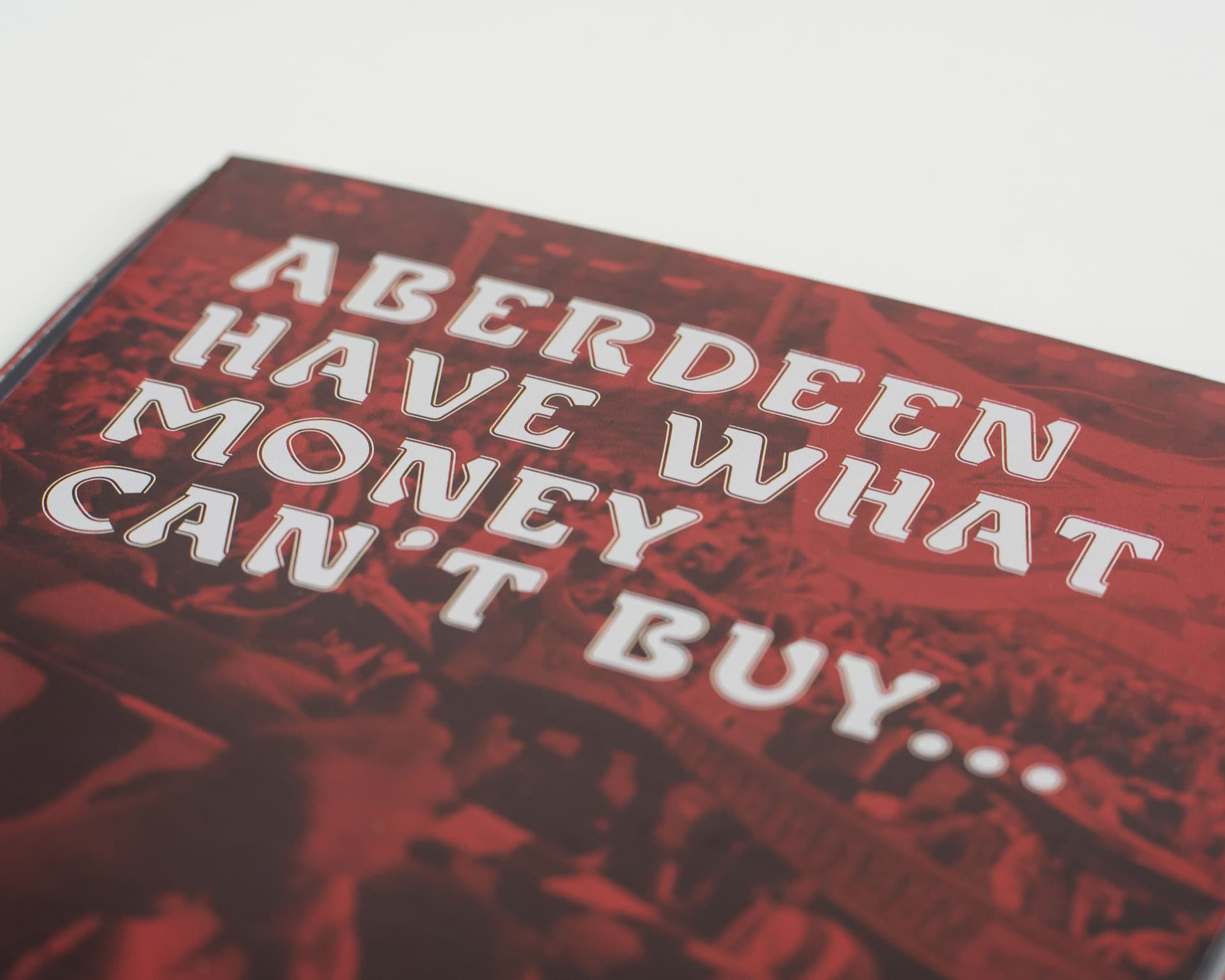 Close-up of a headline from a printed matchday programme