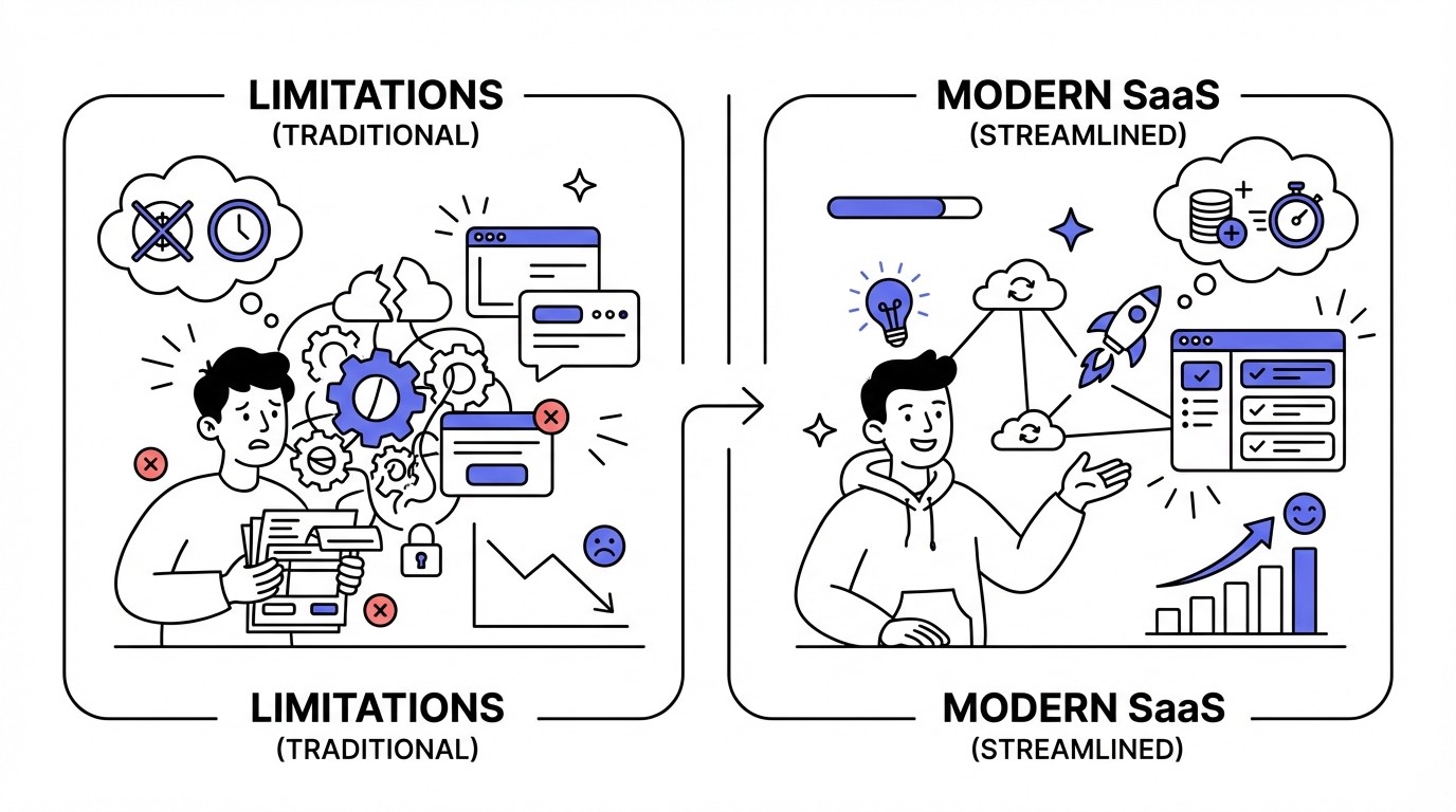 Infographic illustrating A side-by-side comparison illustrating the limitat