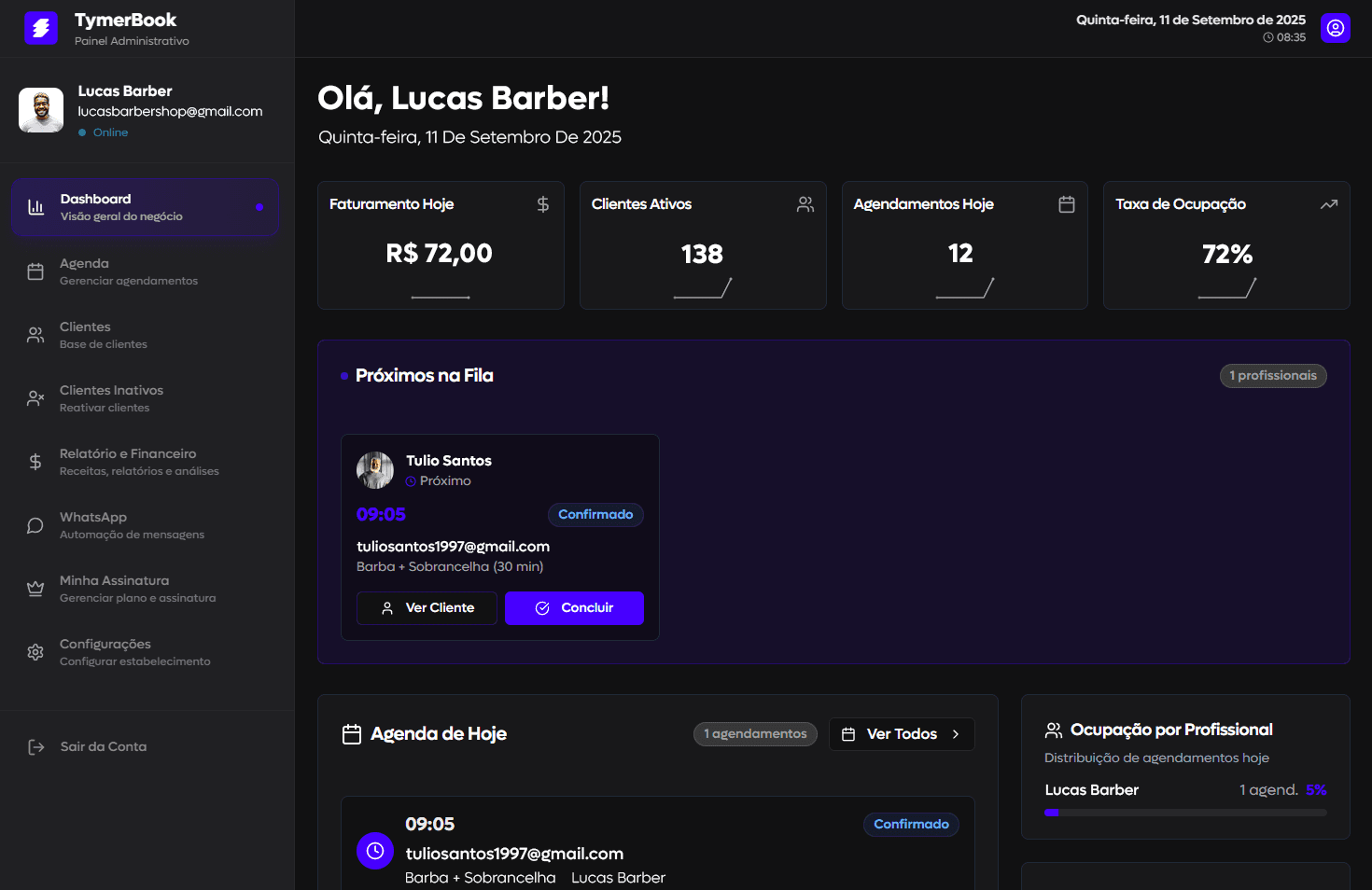 Clario dashboard showing balance, daily spending limit, savings plans, and real-time expense tracking in a modern interface.