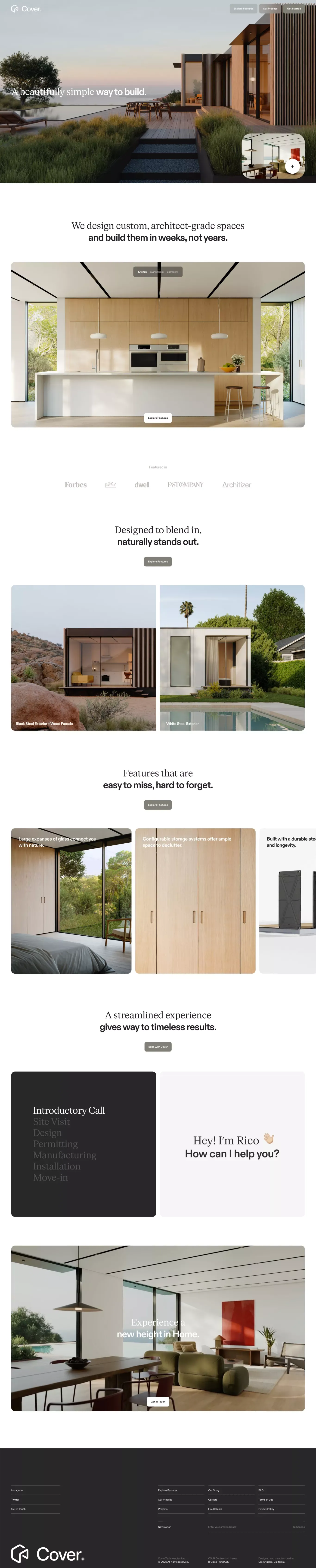 Cover portfolio page screenshot showcasing Architecture and Design design