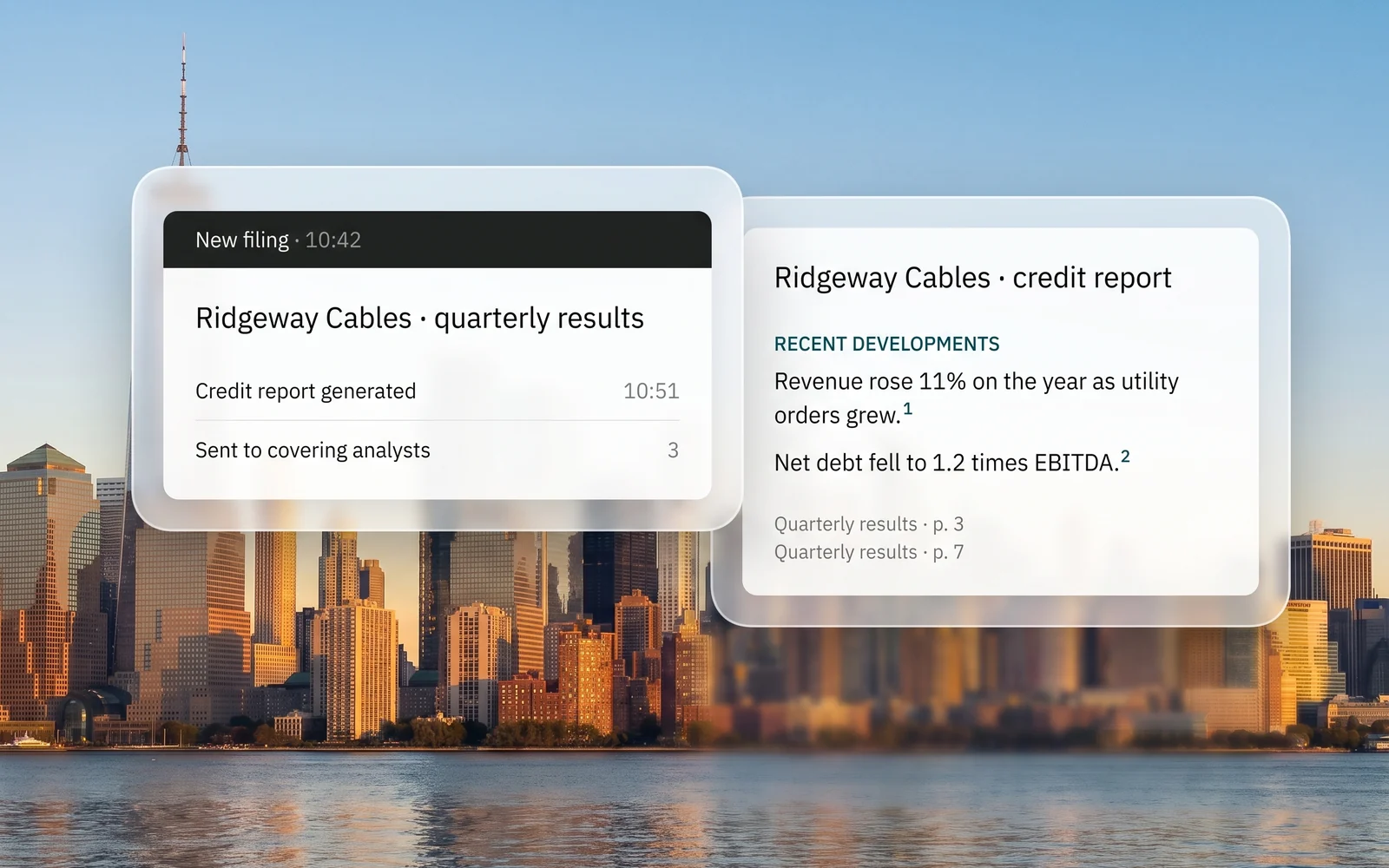 A new filing from a rated company turned into a cited credit report and sent to its three covering analysts
