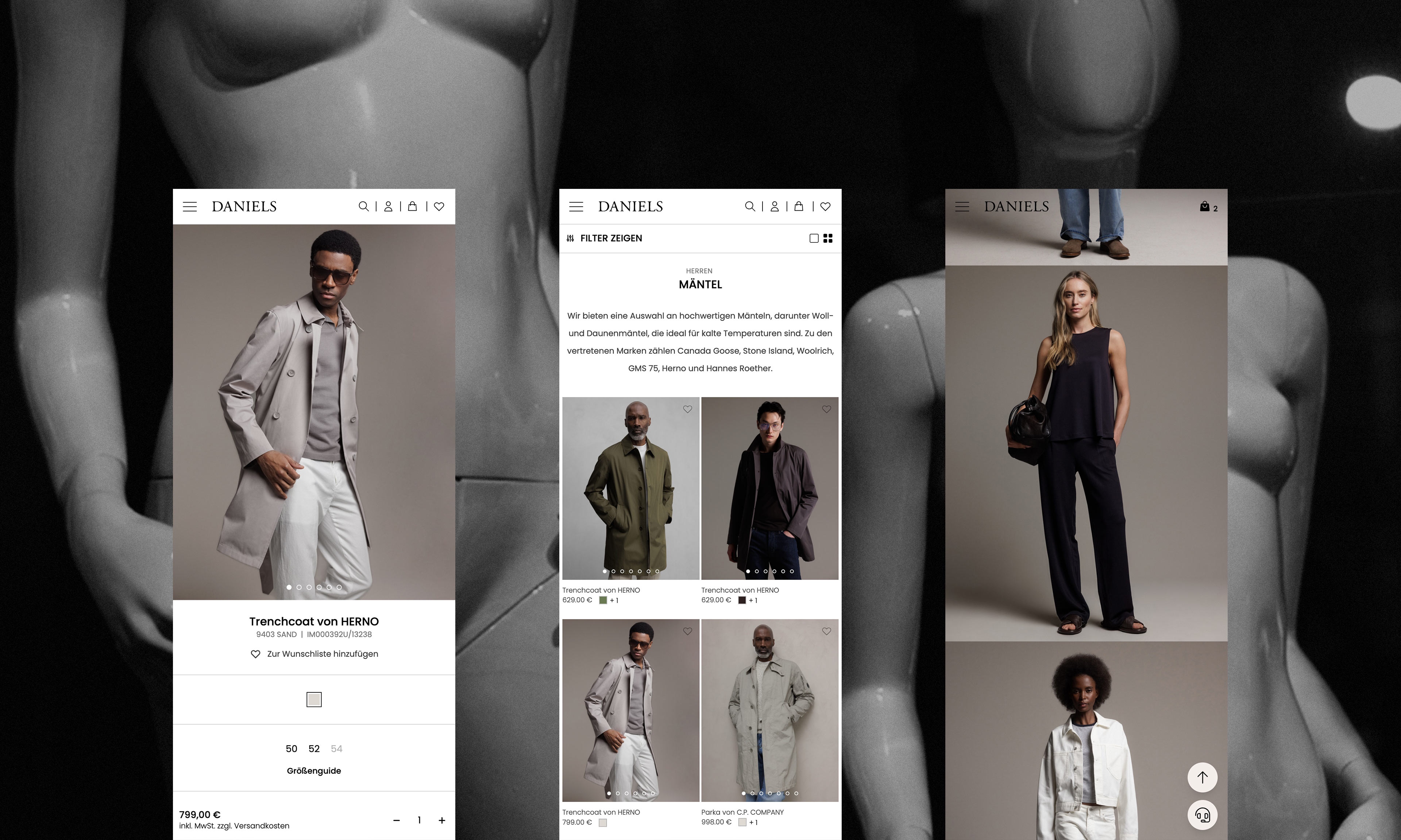 Daniels onlineshop mockup