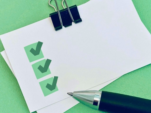 チェックボックスが書かれた紙