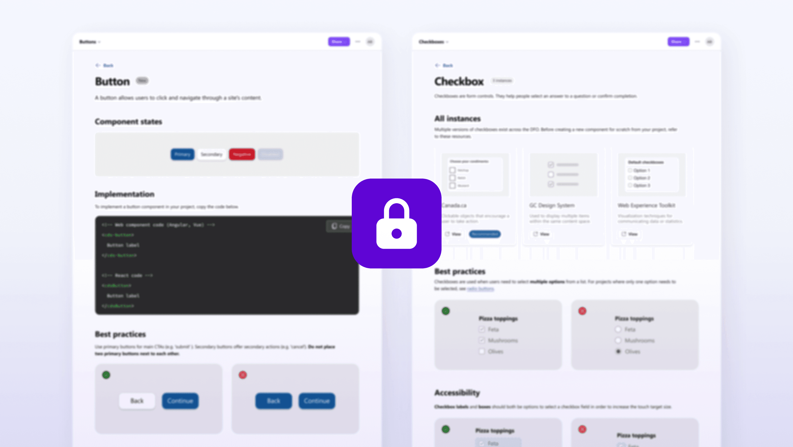 An image comparing two UIs with a locked icon