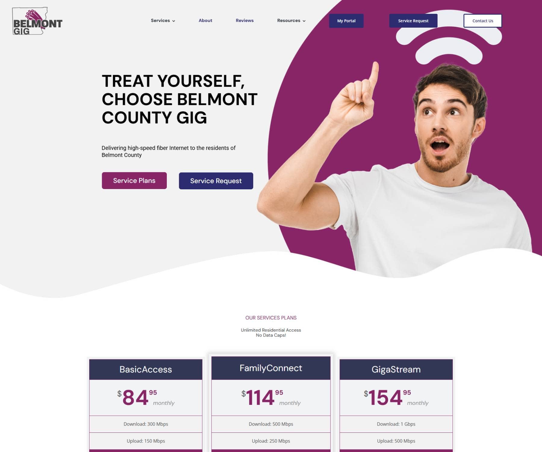 Belmont County Gig website screenshot