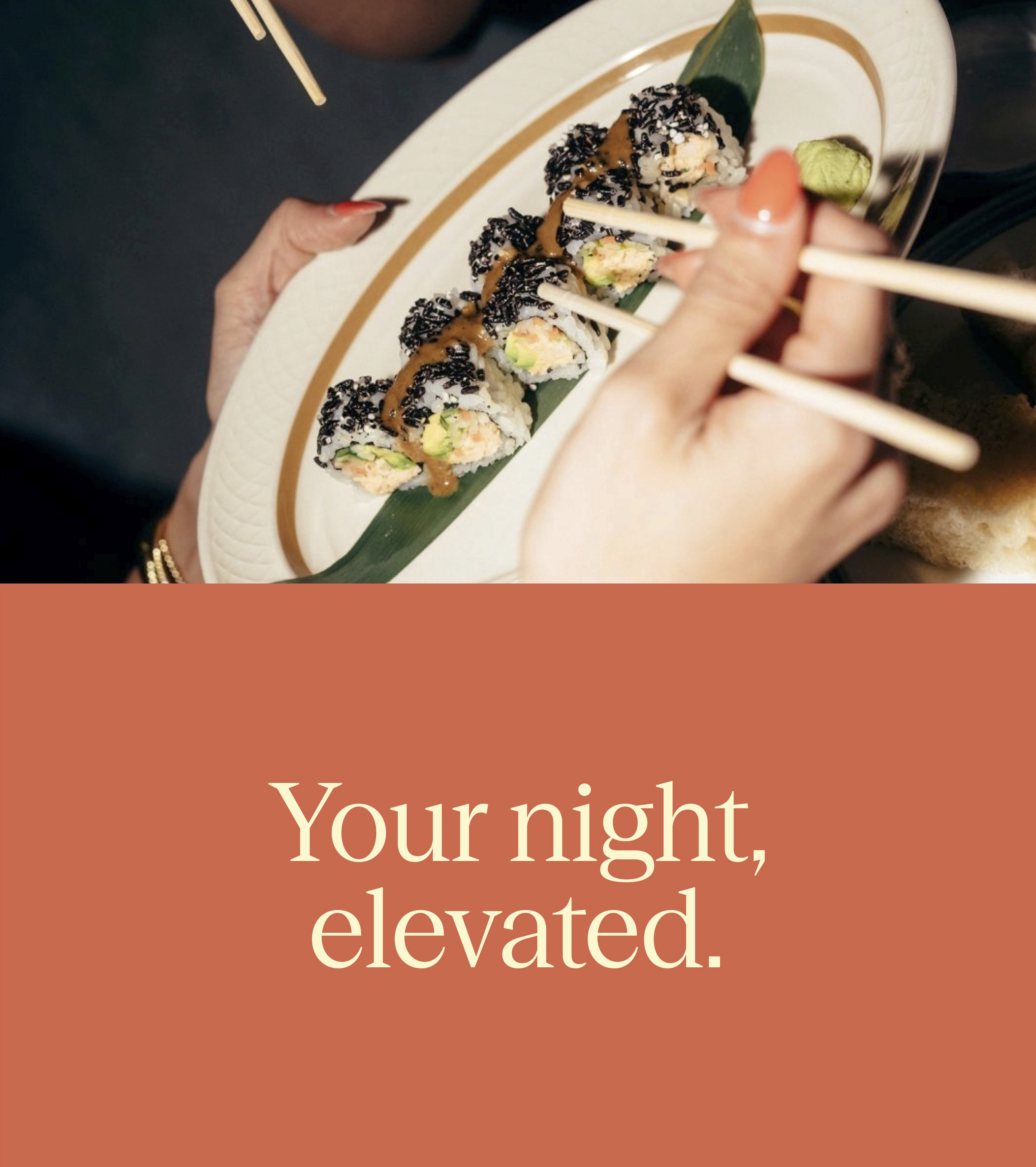 Branding and visual identity design for restaurant and bar with sushi, steaks and cocktails in Douala, Cameroon