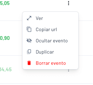 posibilidad de duplicar eventos y crear nuevas experiencias en segundos