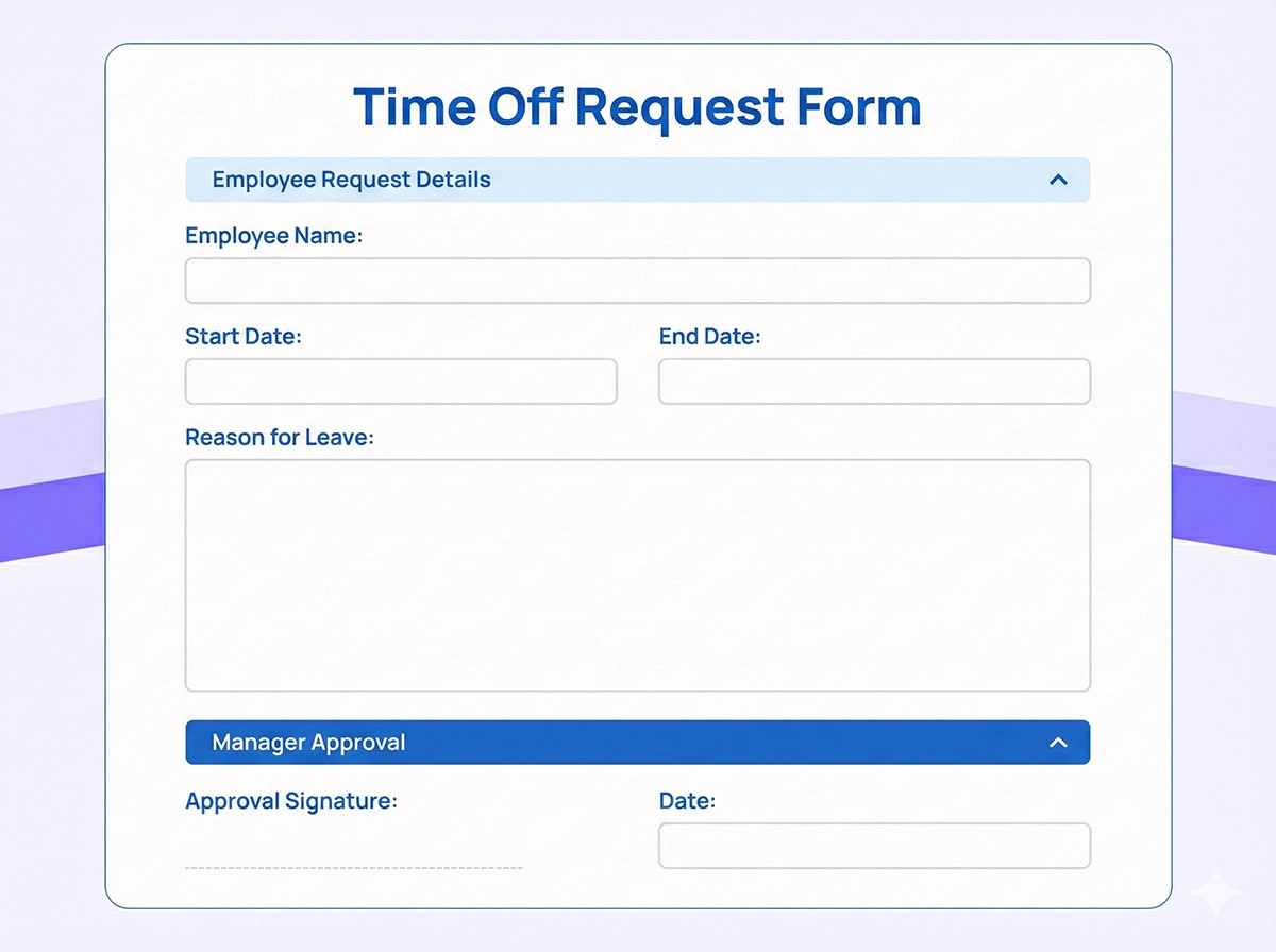 Time Off Request Form Template