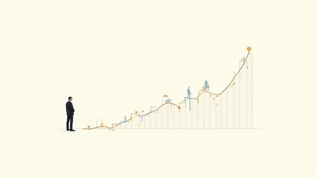 A financial analyst reviewing hedge fund performance data on multiple screens.