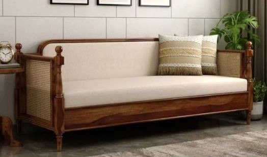 Plum velvet 3-seater with channel tufting and gold-toned legs.