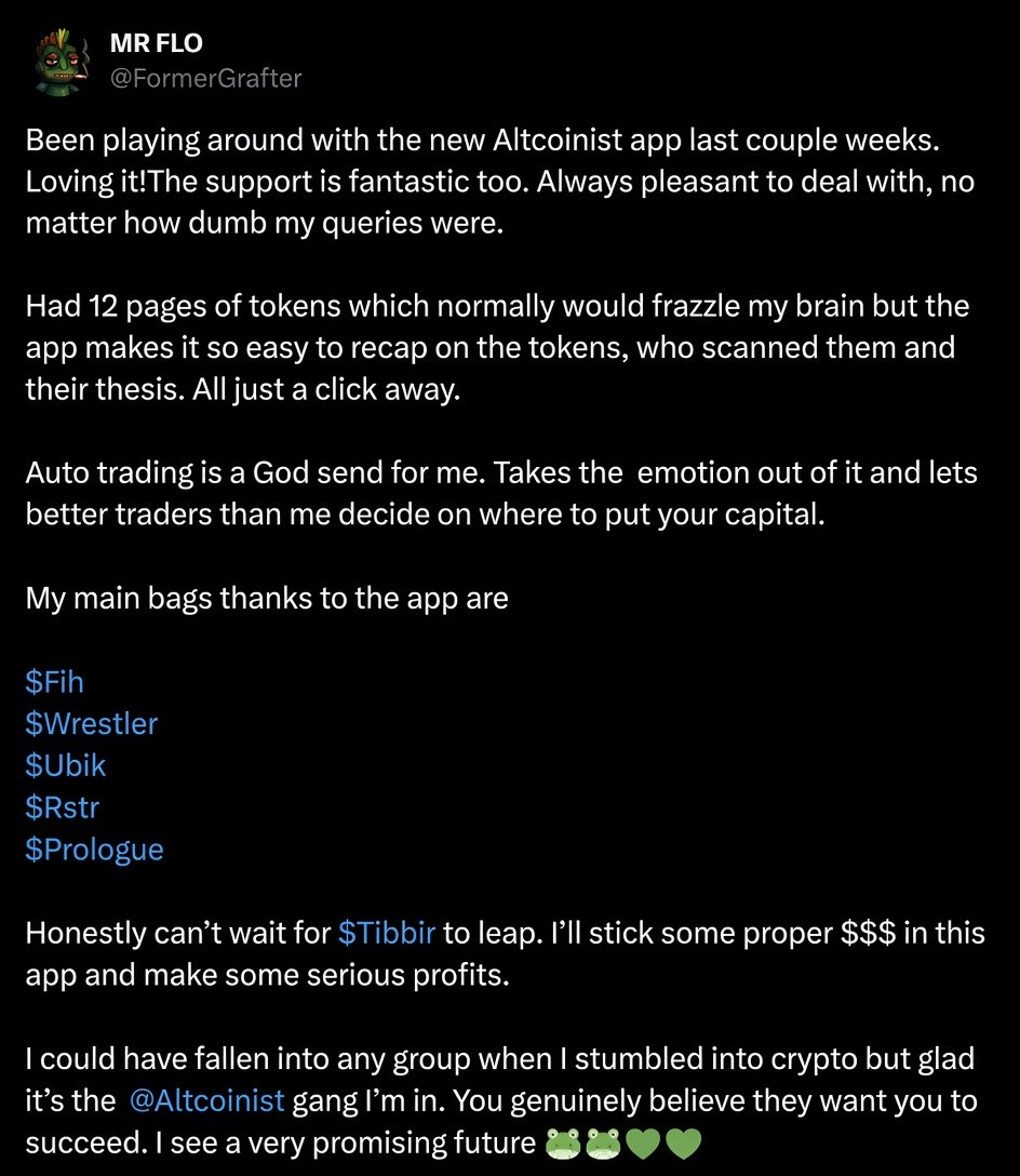 Twitter testimonial screenshot