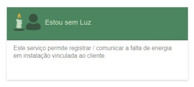 opção estou sem luz no site cemig atende