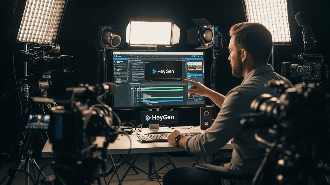 Man using video software in studio - Ai Filmmaking Tools
