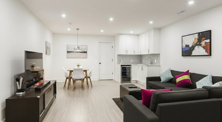 Airbnb basement lighting