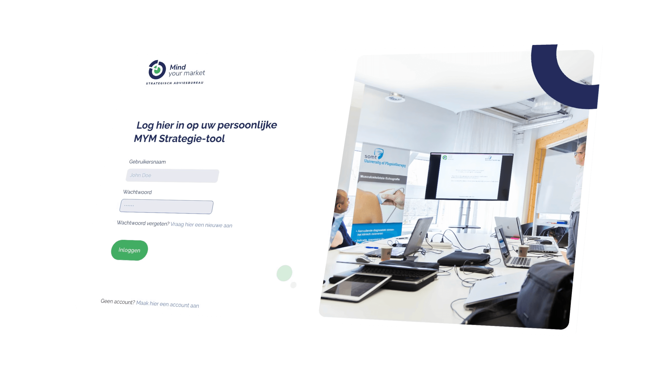 Inlogscherm MYM-tool