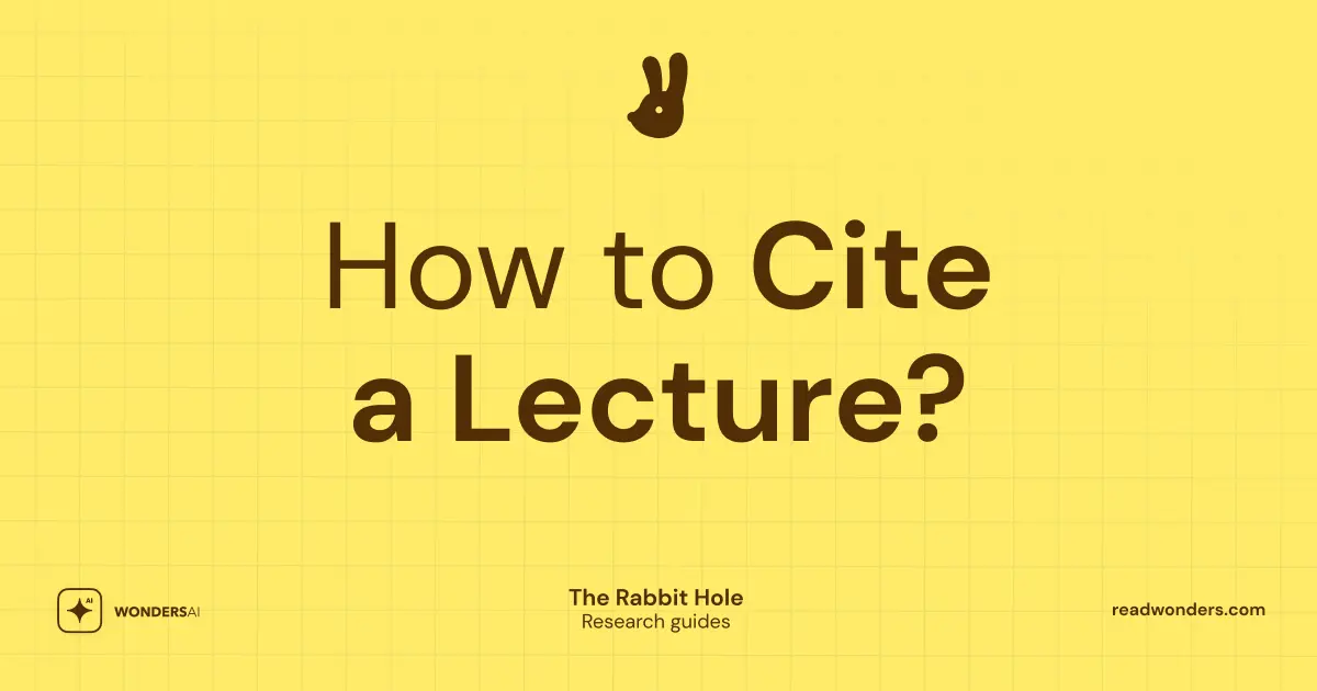 How to Cite a Lecture?