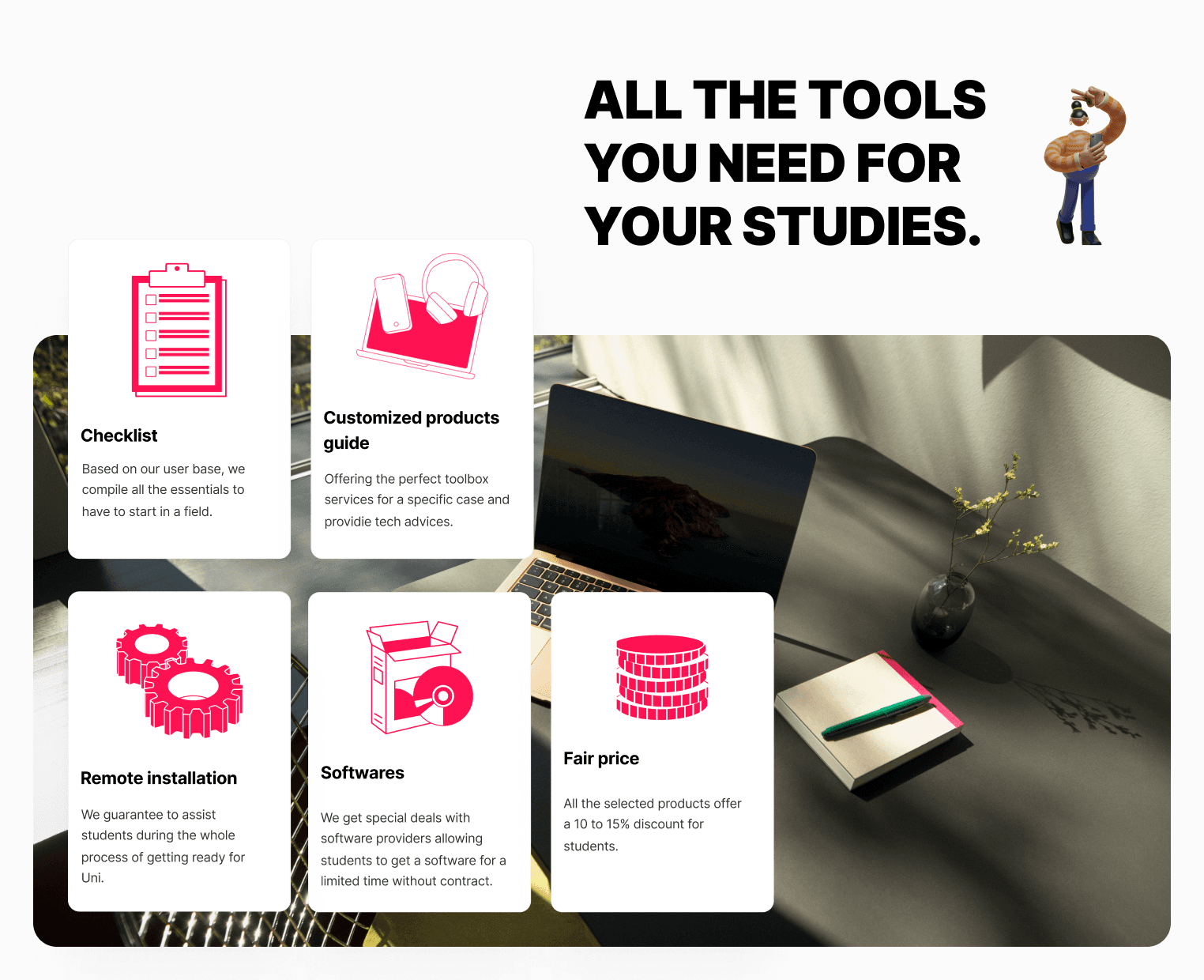 All the tools you need for your studeis, Grove education prop description
