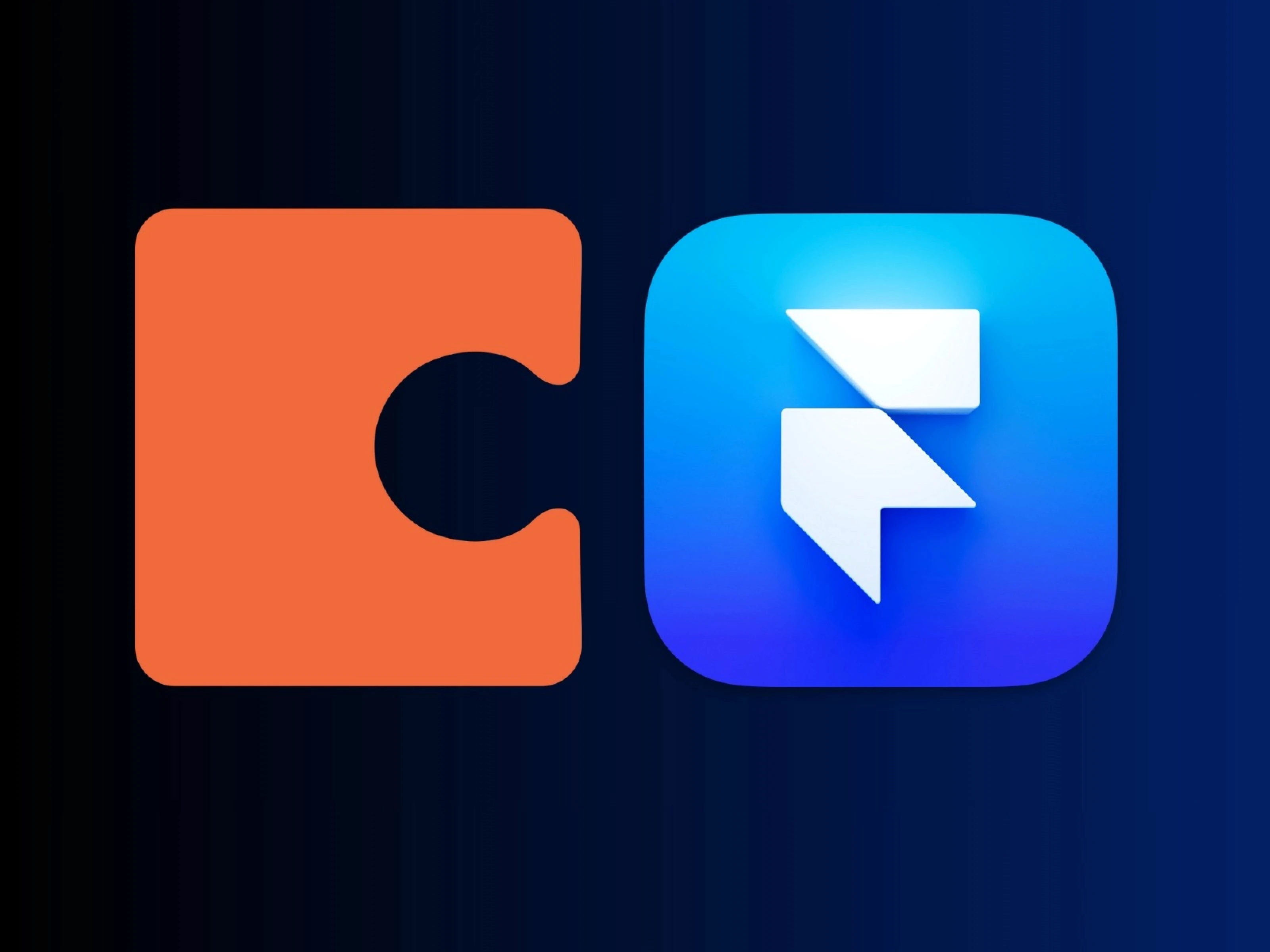 The orange Coda logo and the blue Framer logo are placed side by side.