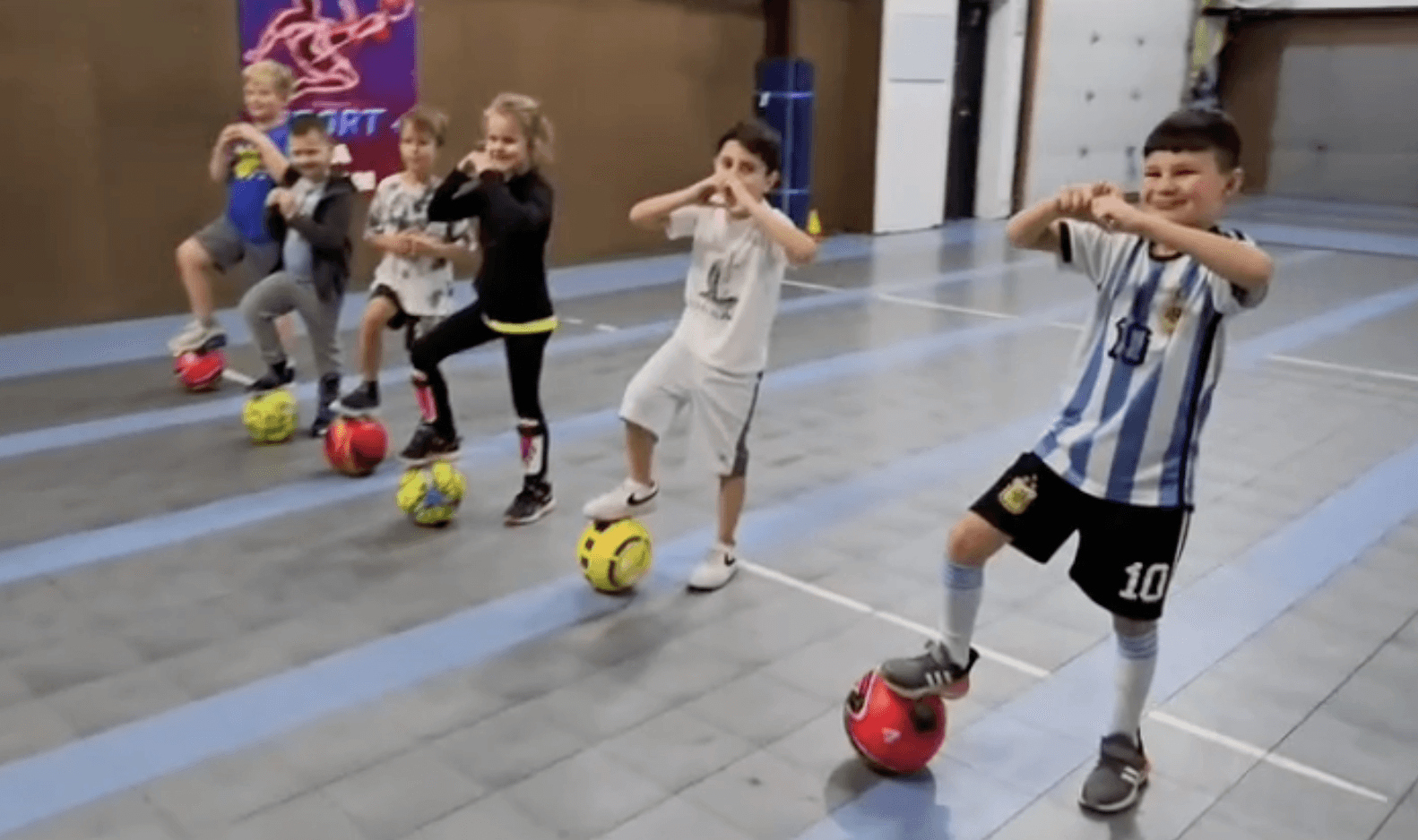 SportPlus preschool soccer program in the indoor soccer facility