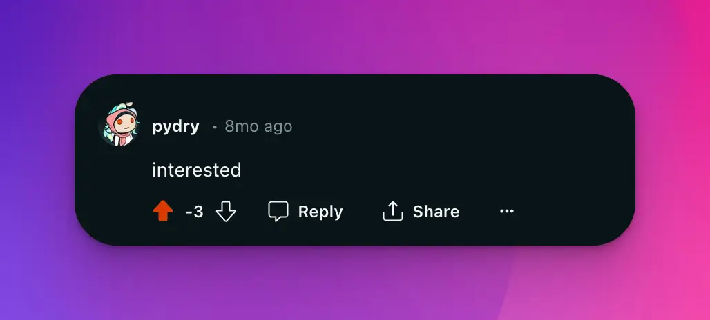 An "interested" user being downvoted
