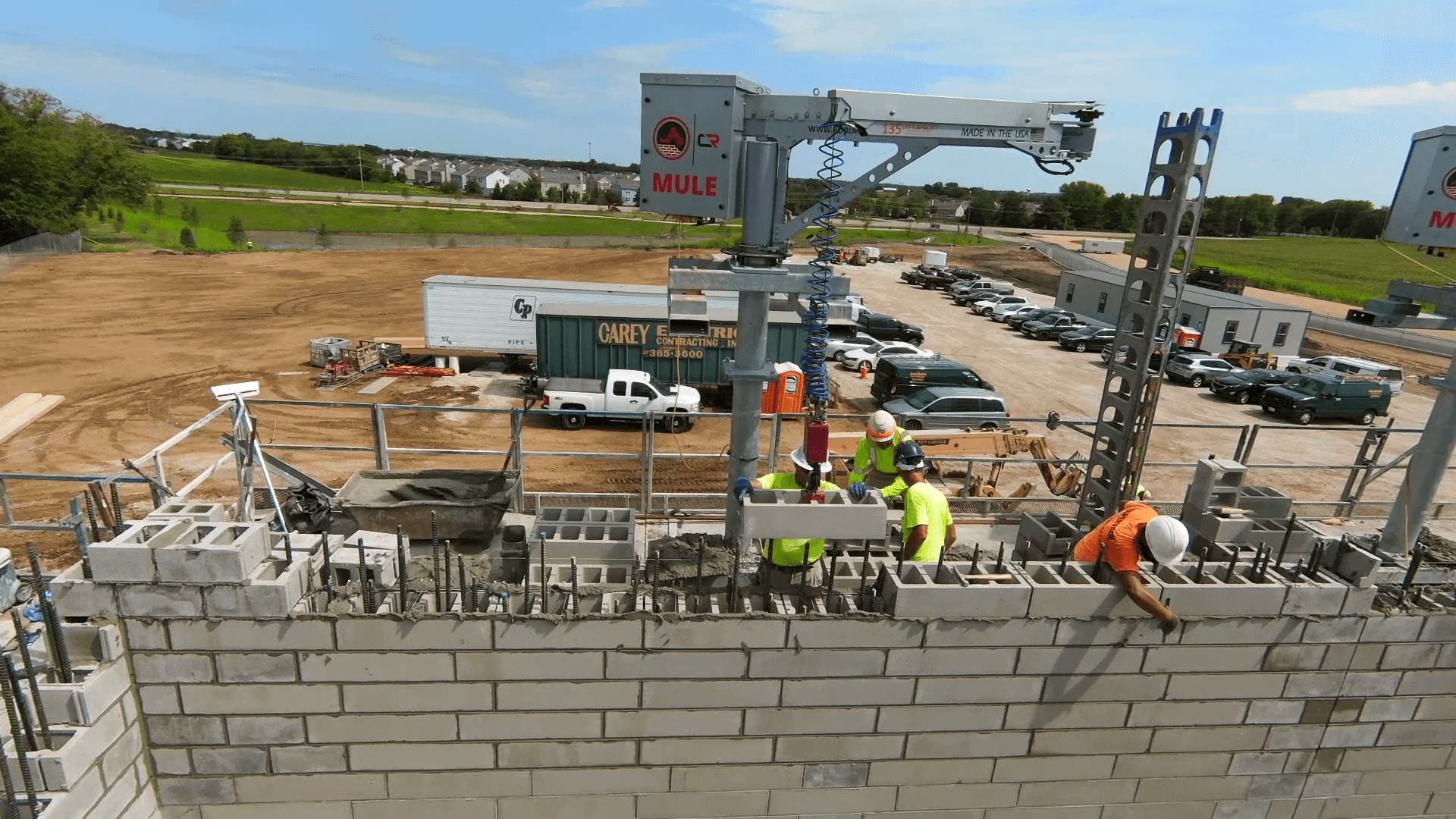 a red and white background with vertical lines