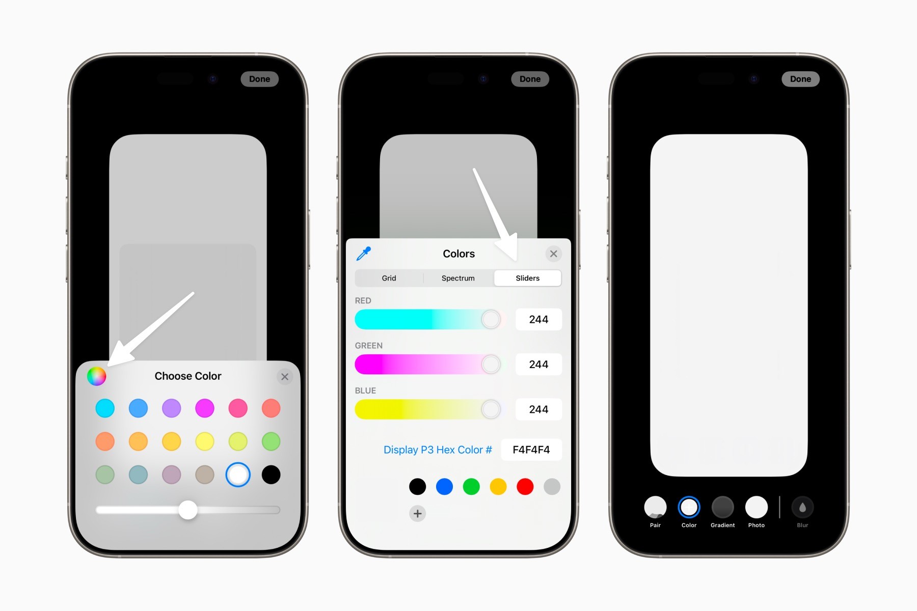 iPhone home screen wallpaper color picker