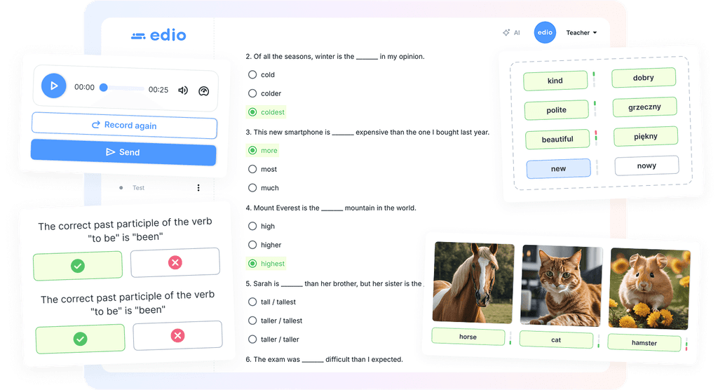 edio online course builder — course overview for language teachers