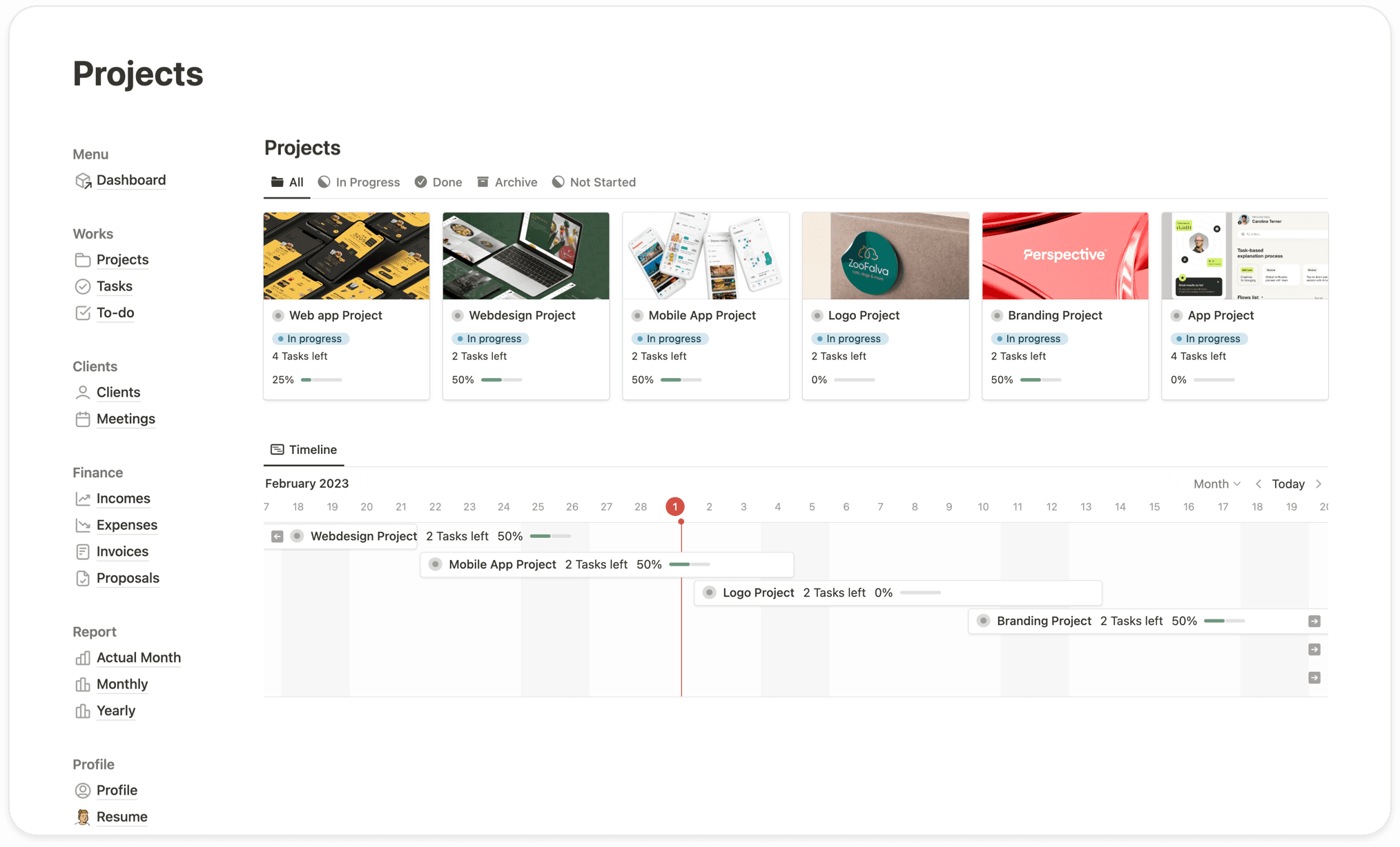 Notion Freelancer Board Template