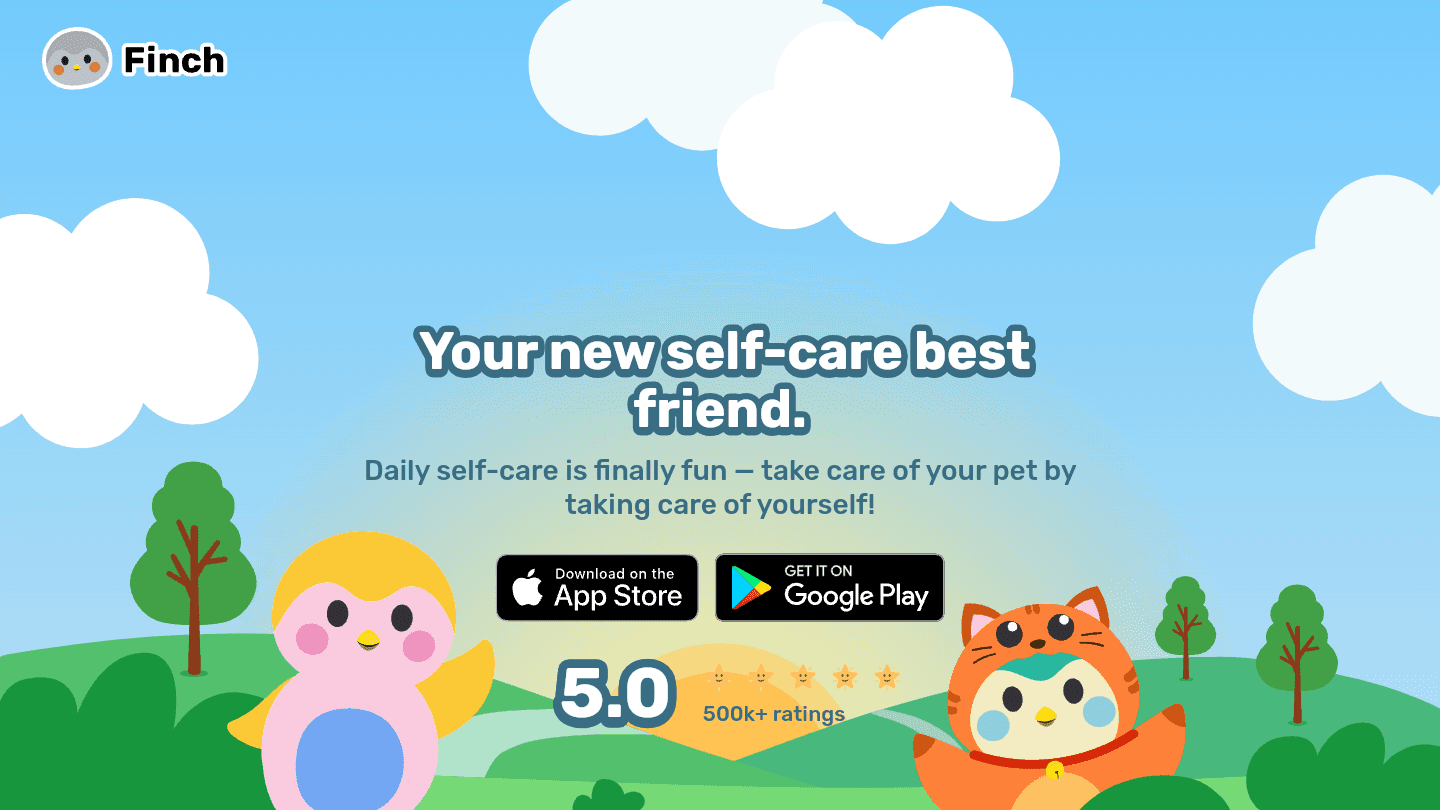 Finch app website screenshot