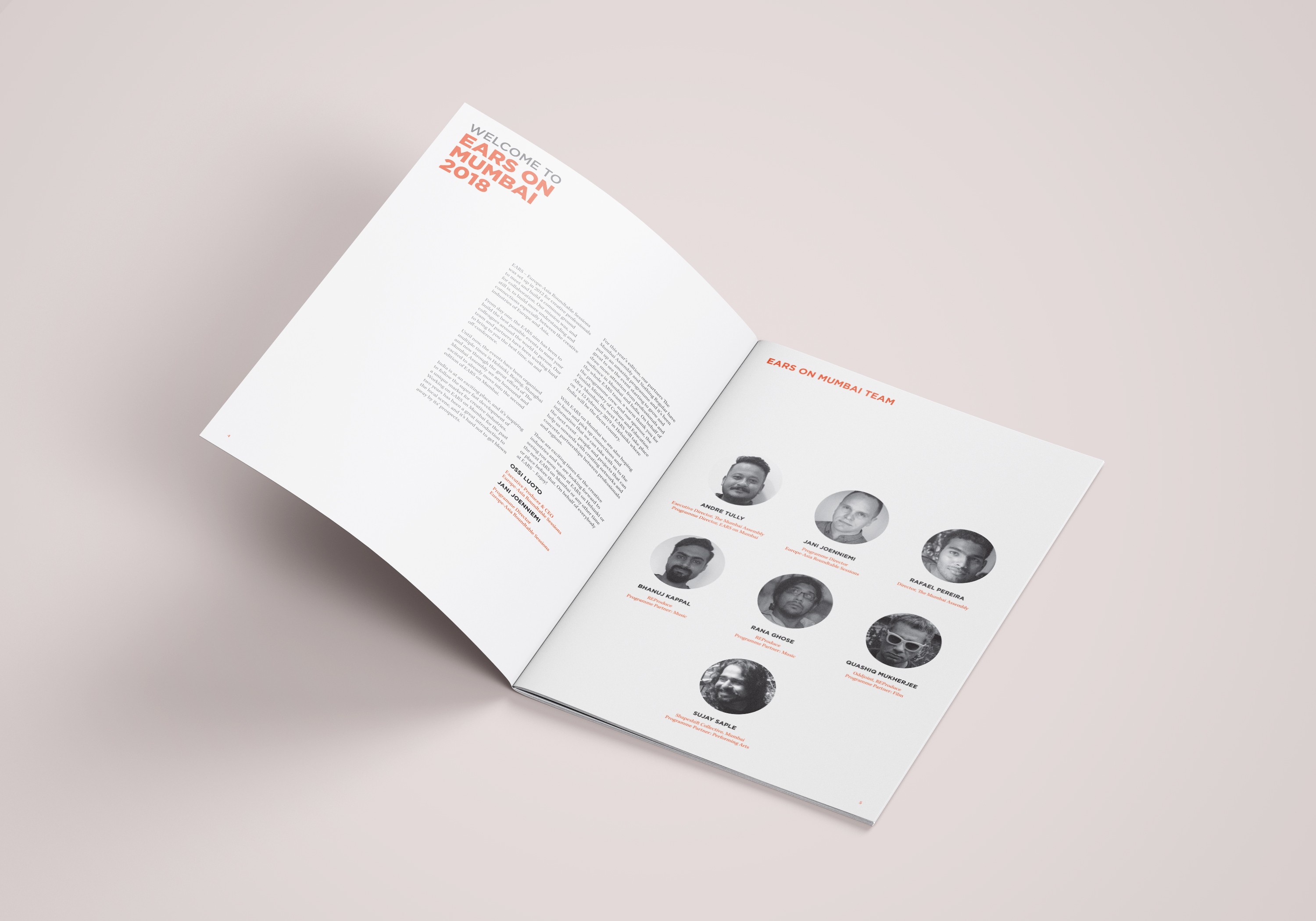 Intro page of brochure design for EARS on Mumbai 2018