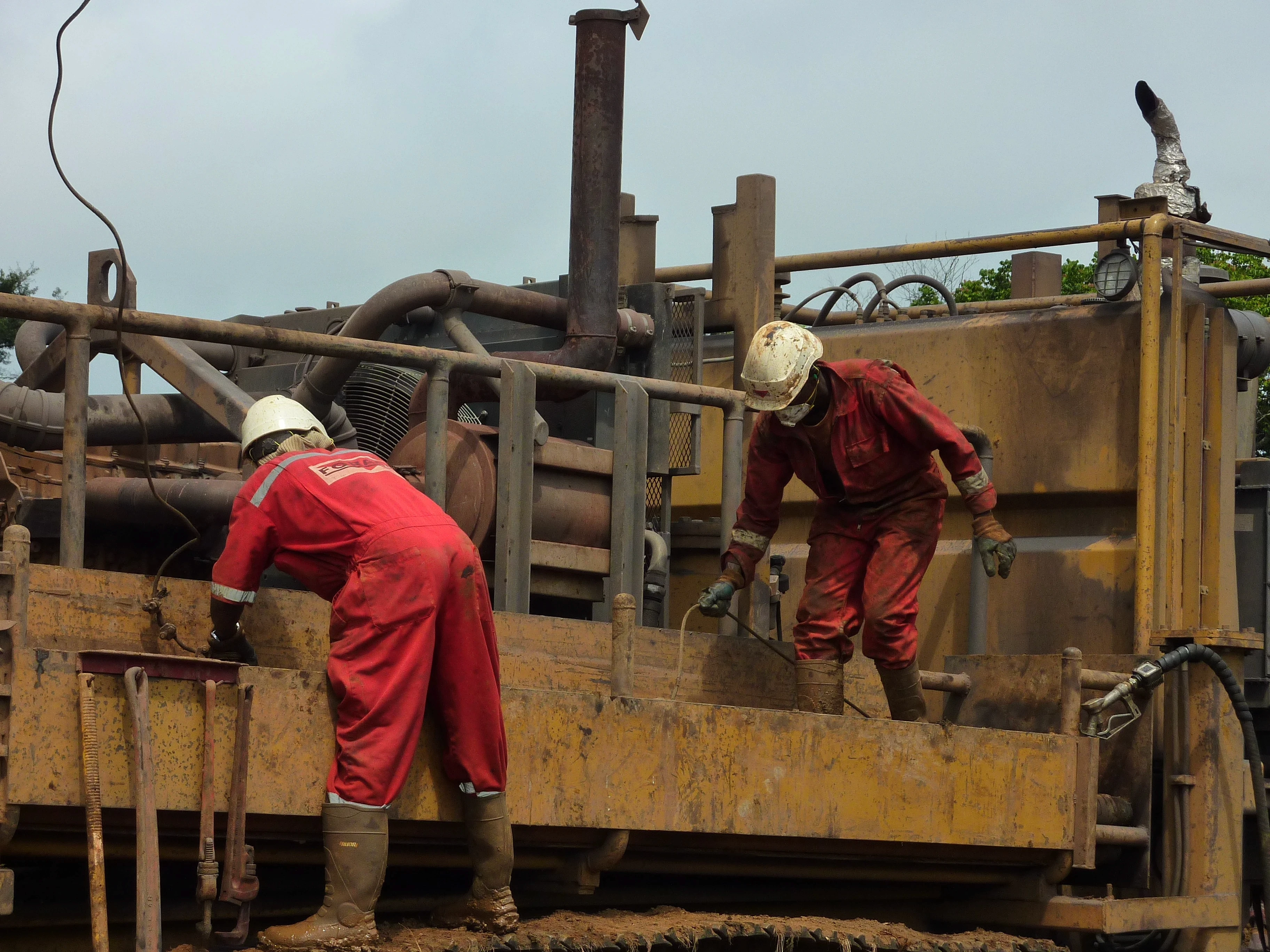 Workers on a mining rig
