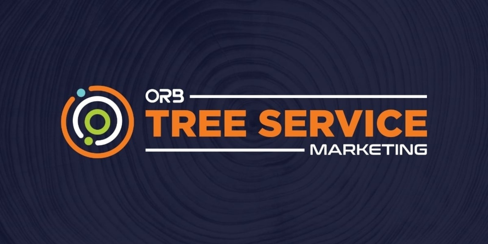 ORB Tree Service Marketing logo with circular design in orange, green, and blue, featuring accompanying text.