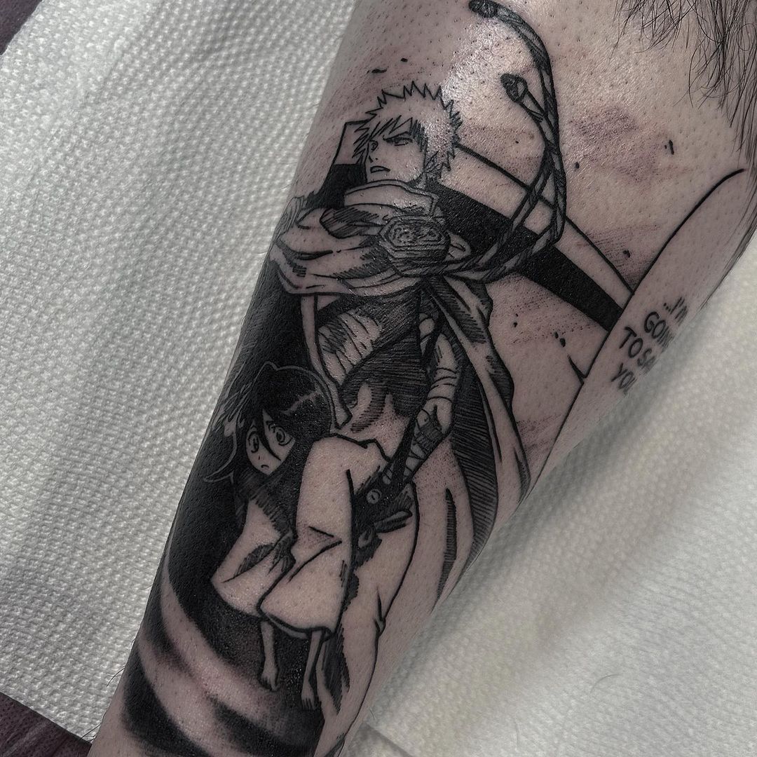 Ichigo saves rukia manga panel tattoo