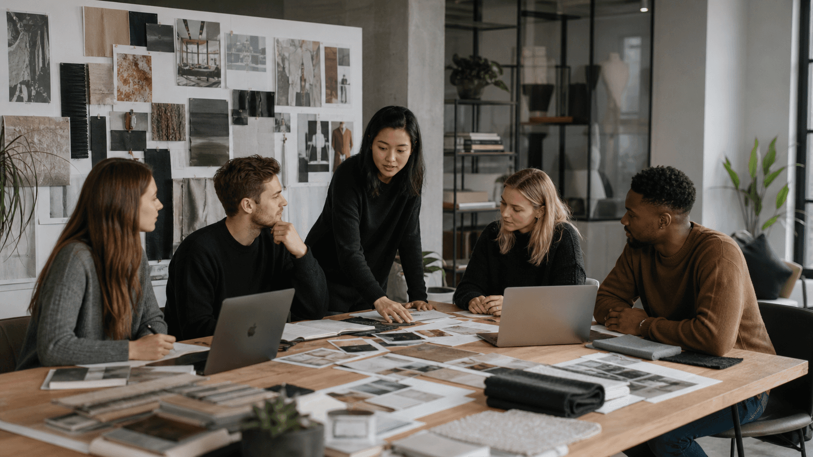 People discussing a project