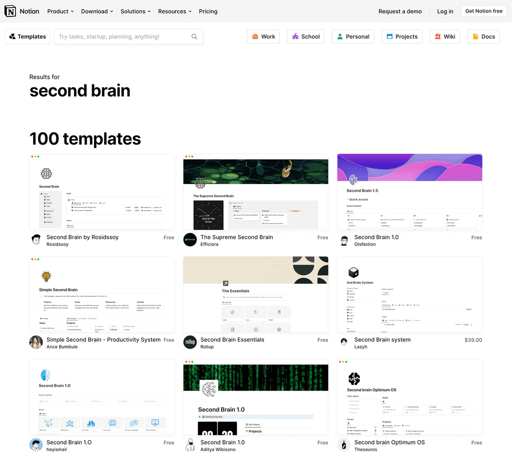 10+ Best Notion Second Brain Templates for 2025 - Solt Wagner