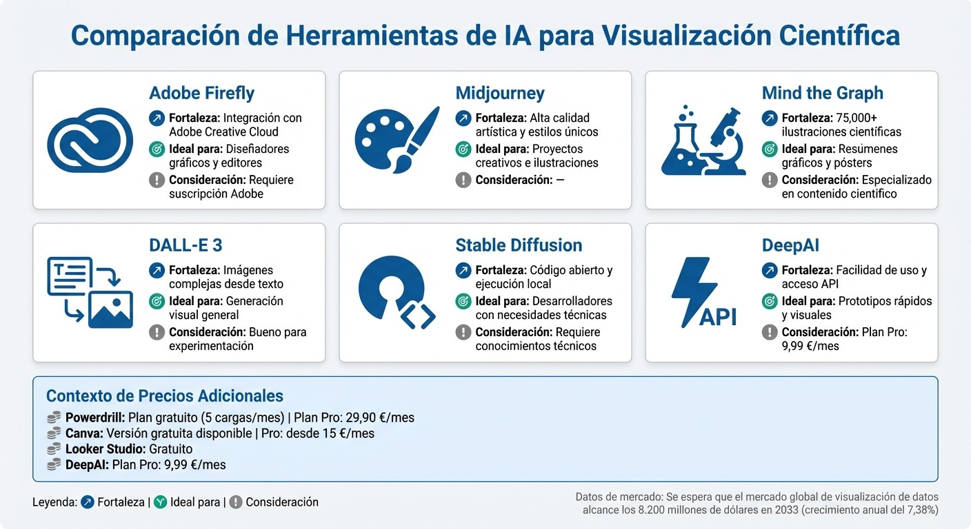 Comparación de Herramientas de IA para Visualización Científica: Características y Precios