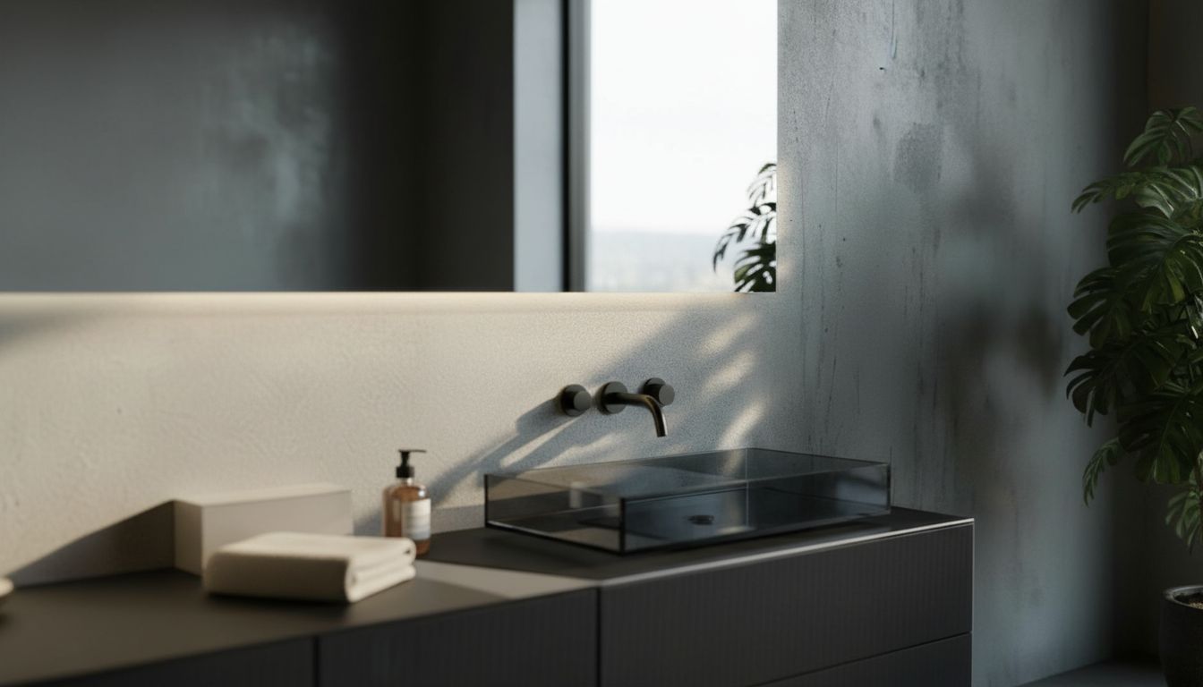 Campaign still showing the complete bathroom set