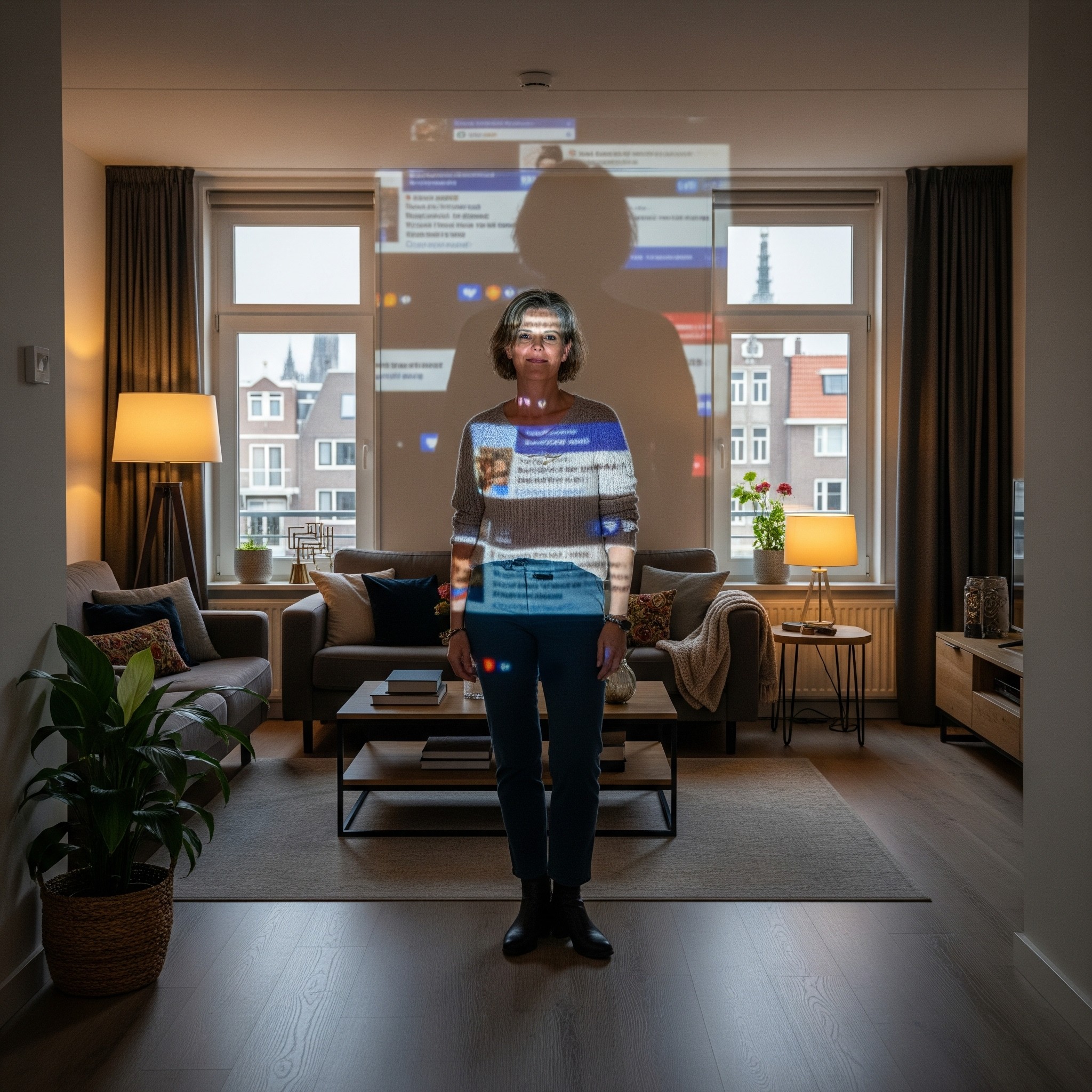 Iconen van Facebook, Instagram en LinkedIn, wat de vraag 'herdenken of verwijderen na overlijden' illustreert.