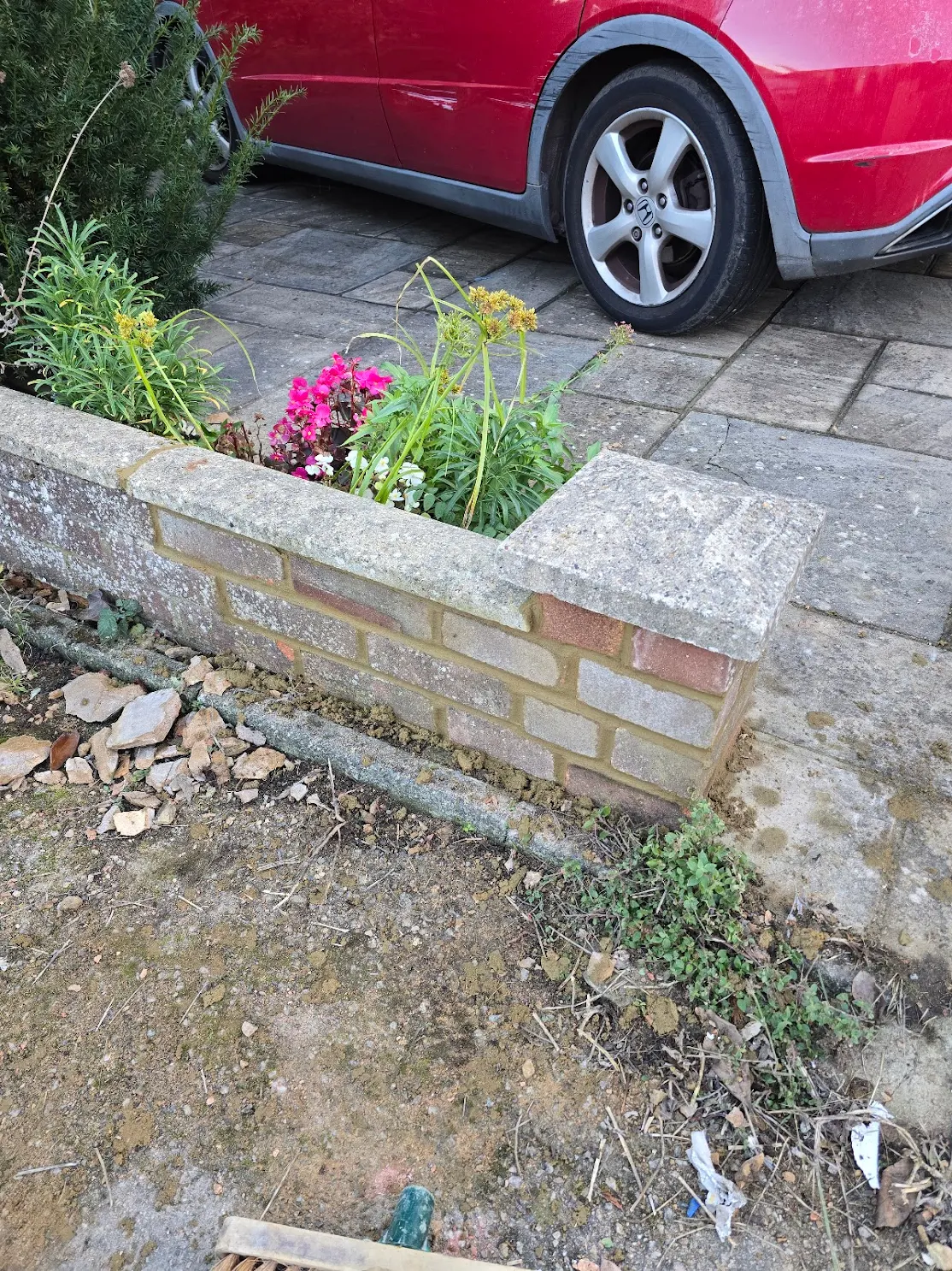 small wall brickwork repair