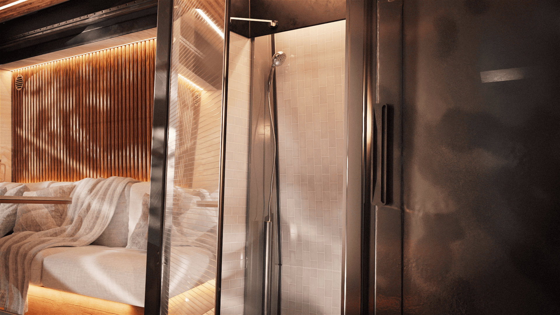 Power, heat, and water run independently — real comfort far from infrastructure.