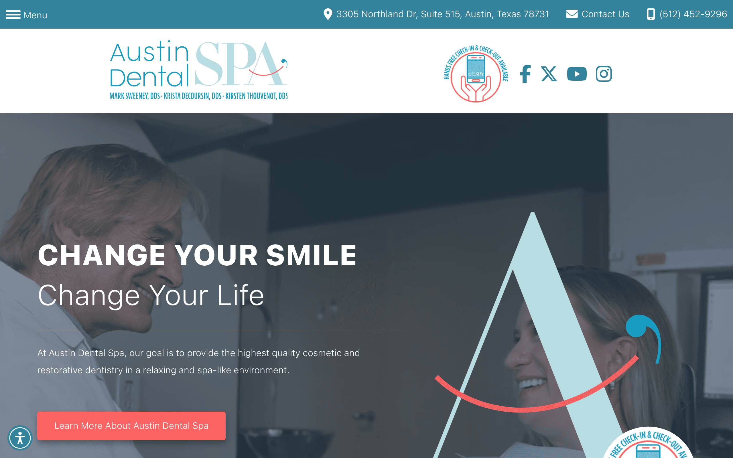 Austin Dental Spa Screenshot