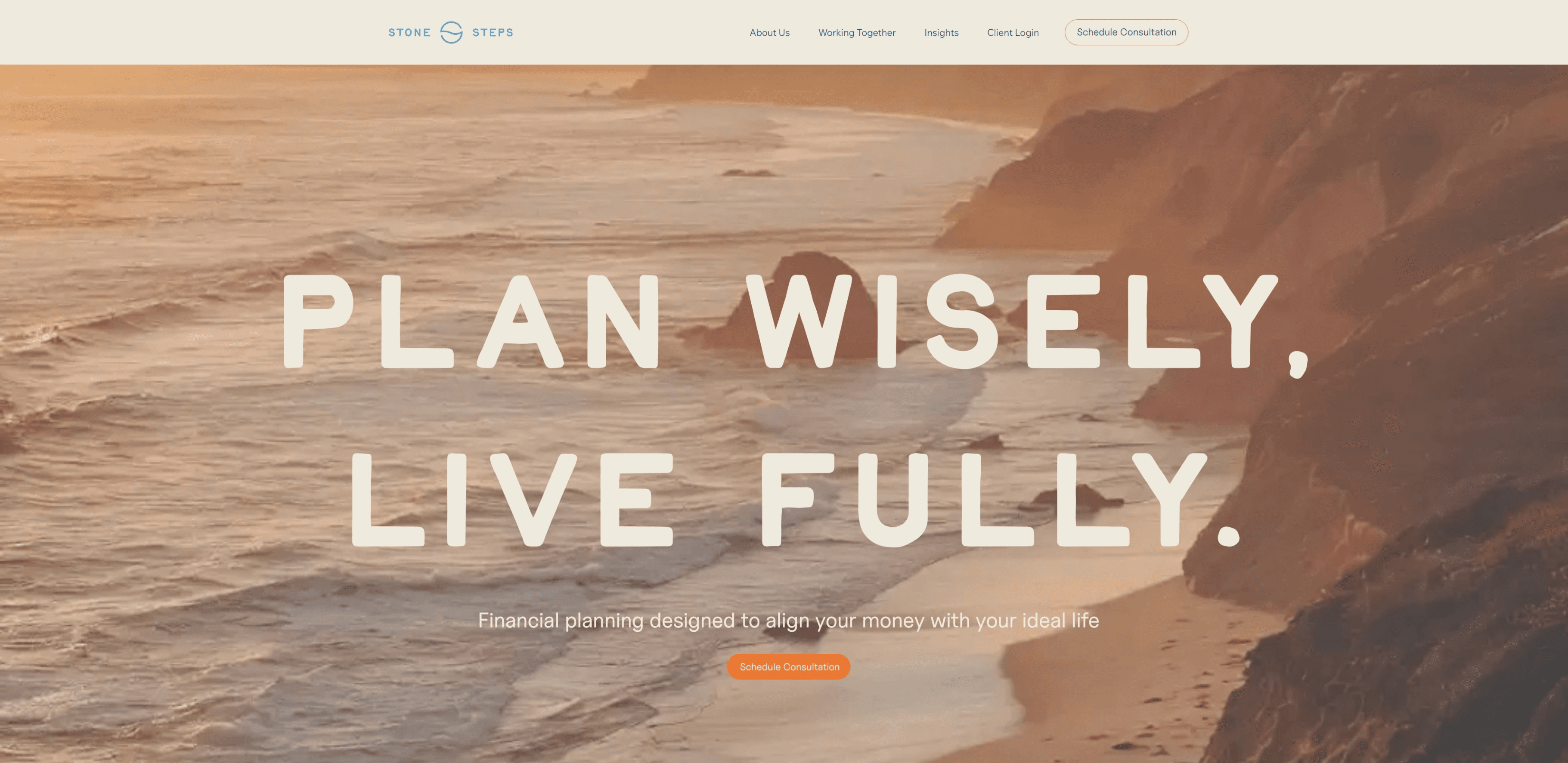 Stone Steps Financial's home page hero