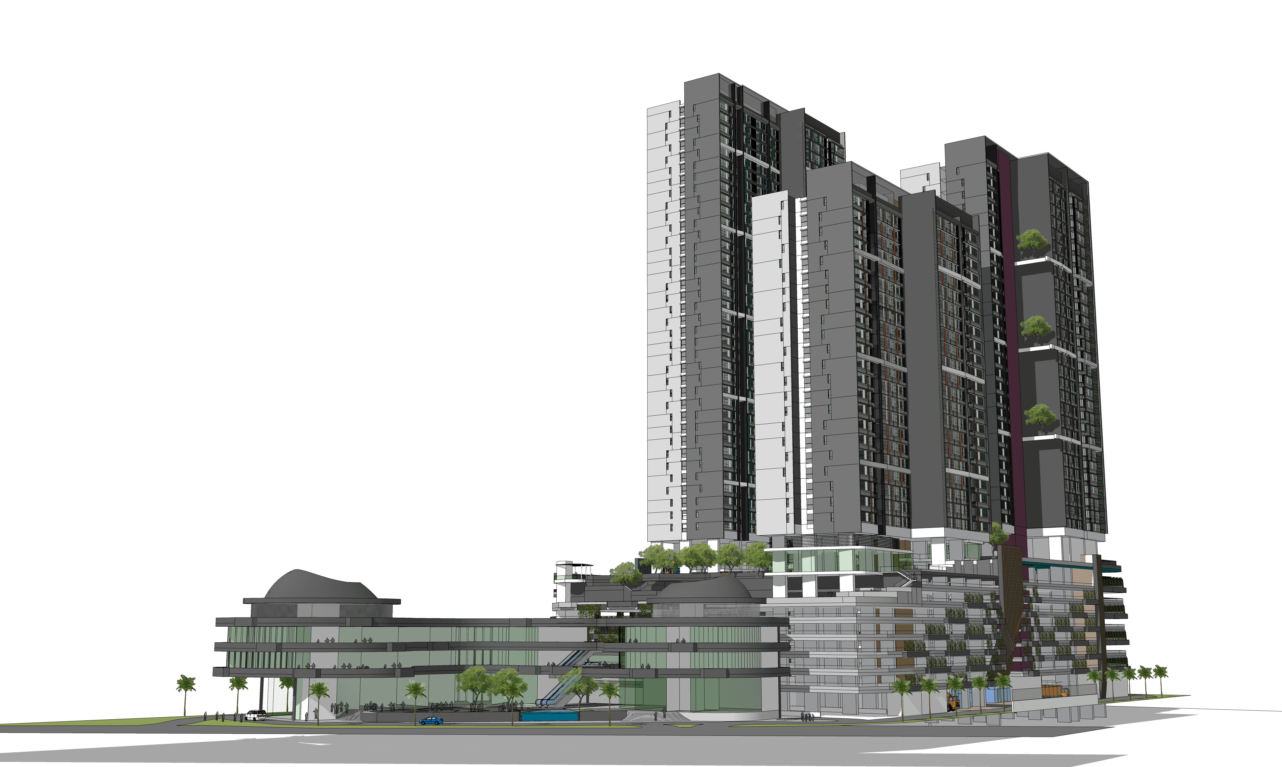 Exterior view of Trio by Setia project by Asima Architects