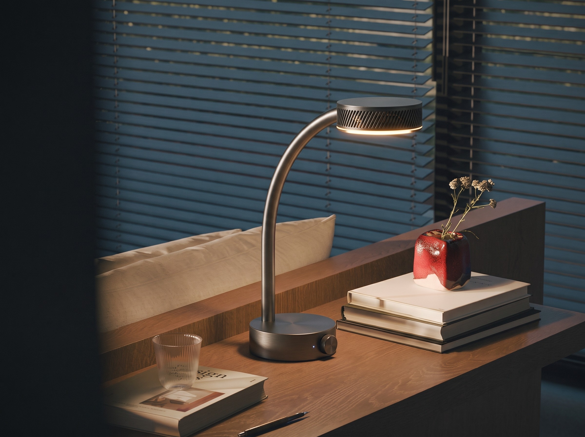 Arcpro lamp sitting on a table