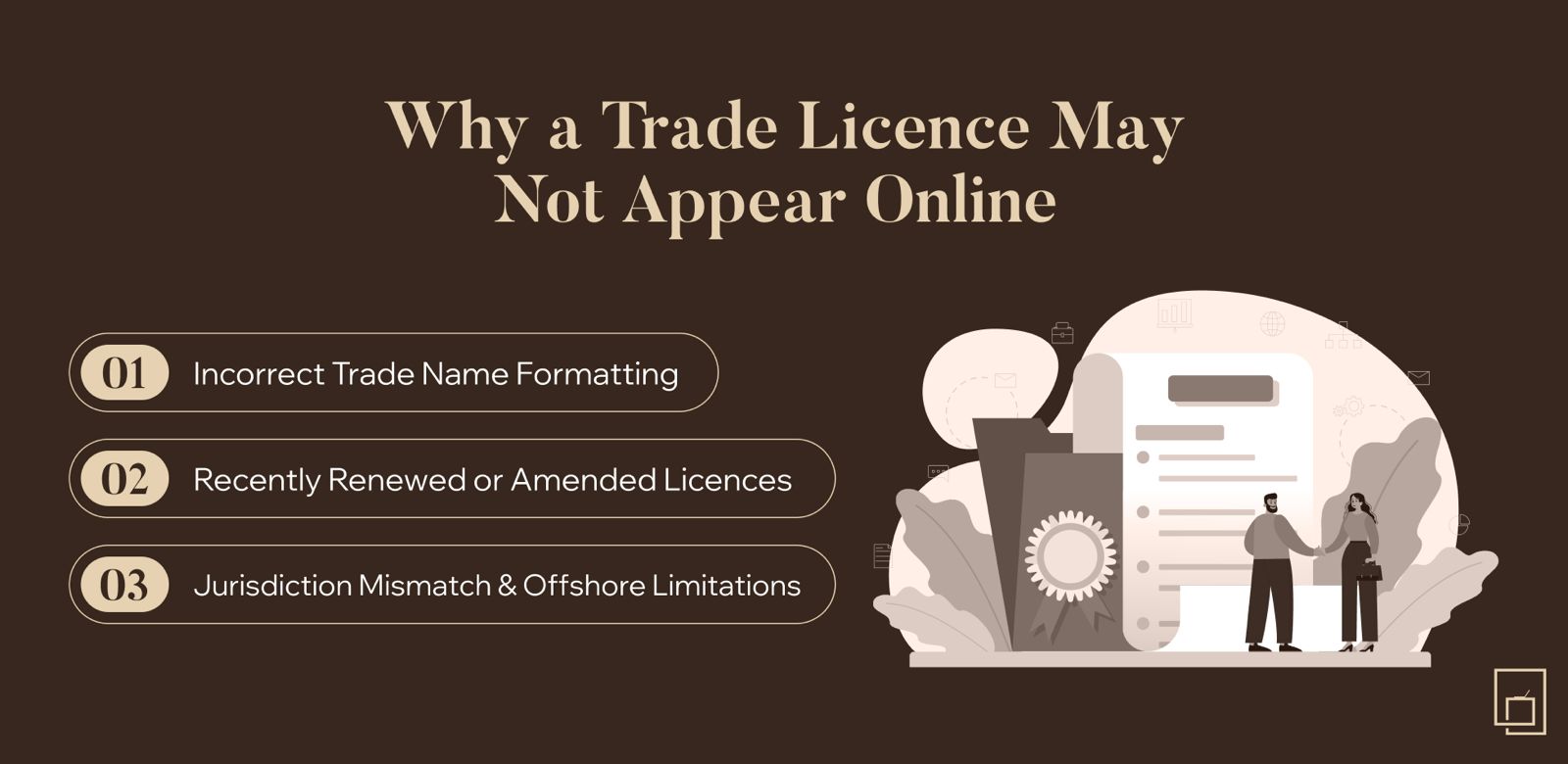 Why a trade licence may not appear onlin