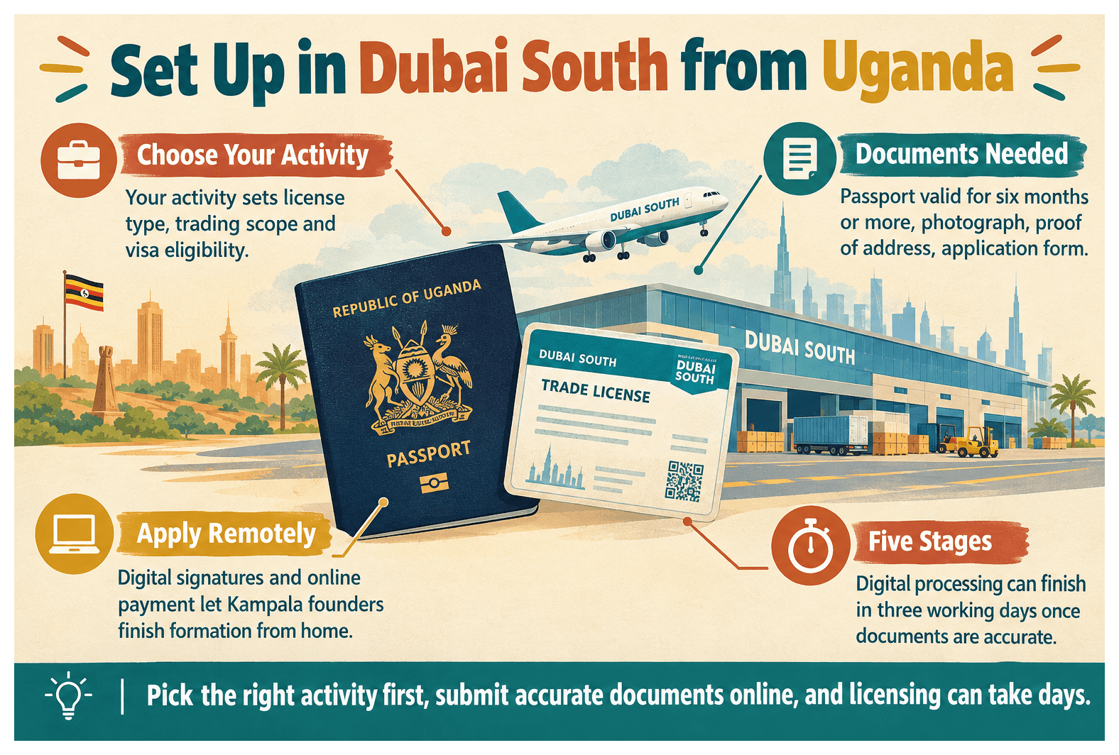 Infographic: How to Set Up a Company in Dubai South as an Ugandan National